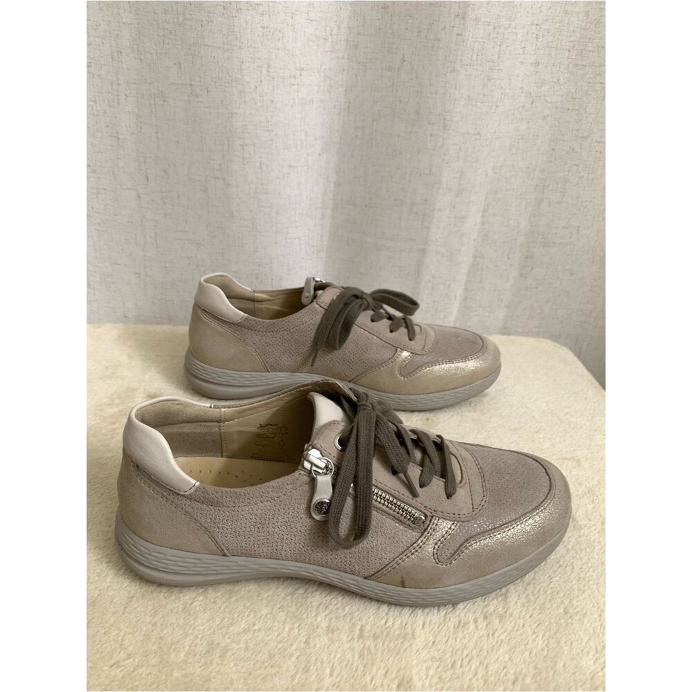 Fidelio Leather Made in Bosnia Men's Neutral Taupe Lace-Up Comfort Sneakers UK